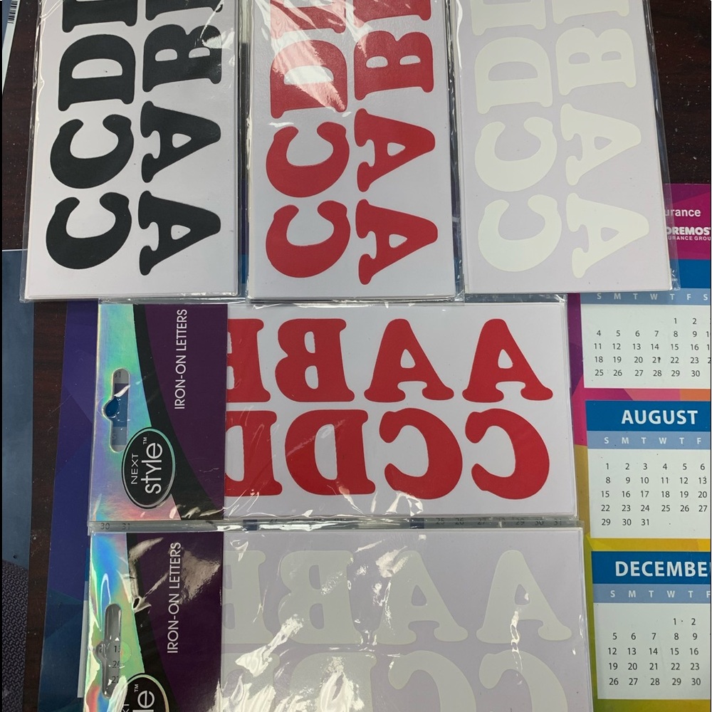 Iron on letters